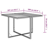 Table de jardin Beige 109x107x74 cm Résine tressée bois massif