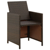 Garden Dining Chairs with Cushions Set of 4 Brown Rattan