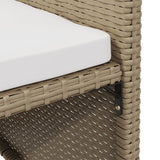 Chaises à manger de jardin et coussins lot de 4 beige rotin