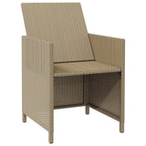 Chaises à manger de jardin et coussins lot de 4 beige rotin