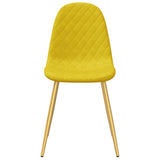 Chaises à manger lot de 6 Jaune moutarde Velours