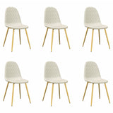 Chaises à manger lot de 6 blanc crème velours