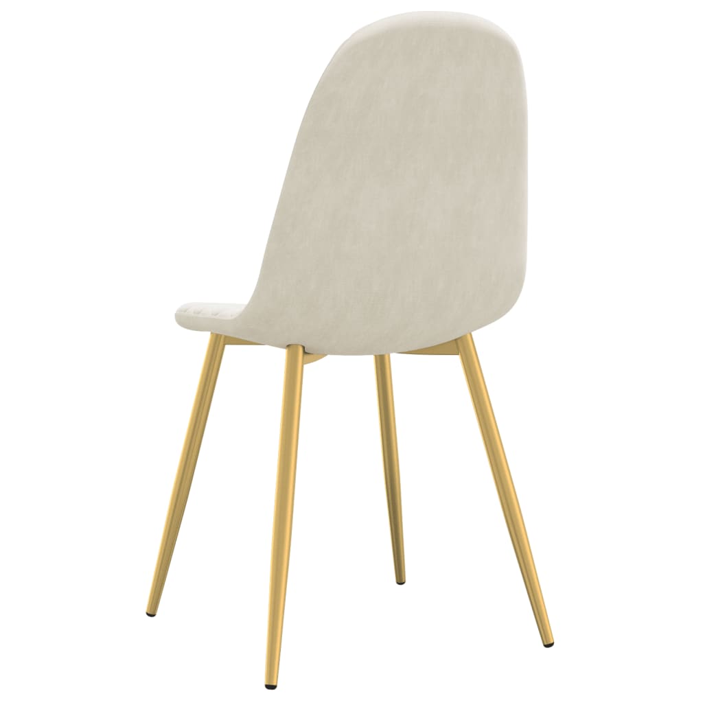 Chaises à manger lot de 6 blanc crème velours