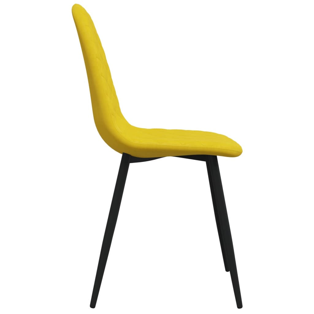 Chaises à manger lot de 6 Jaune moutarde Velours