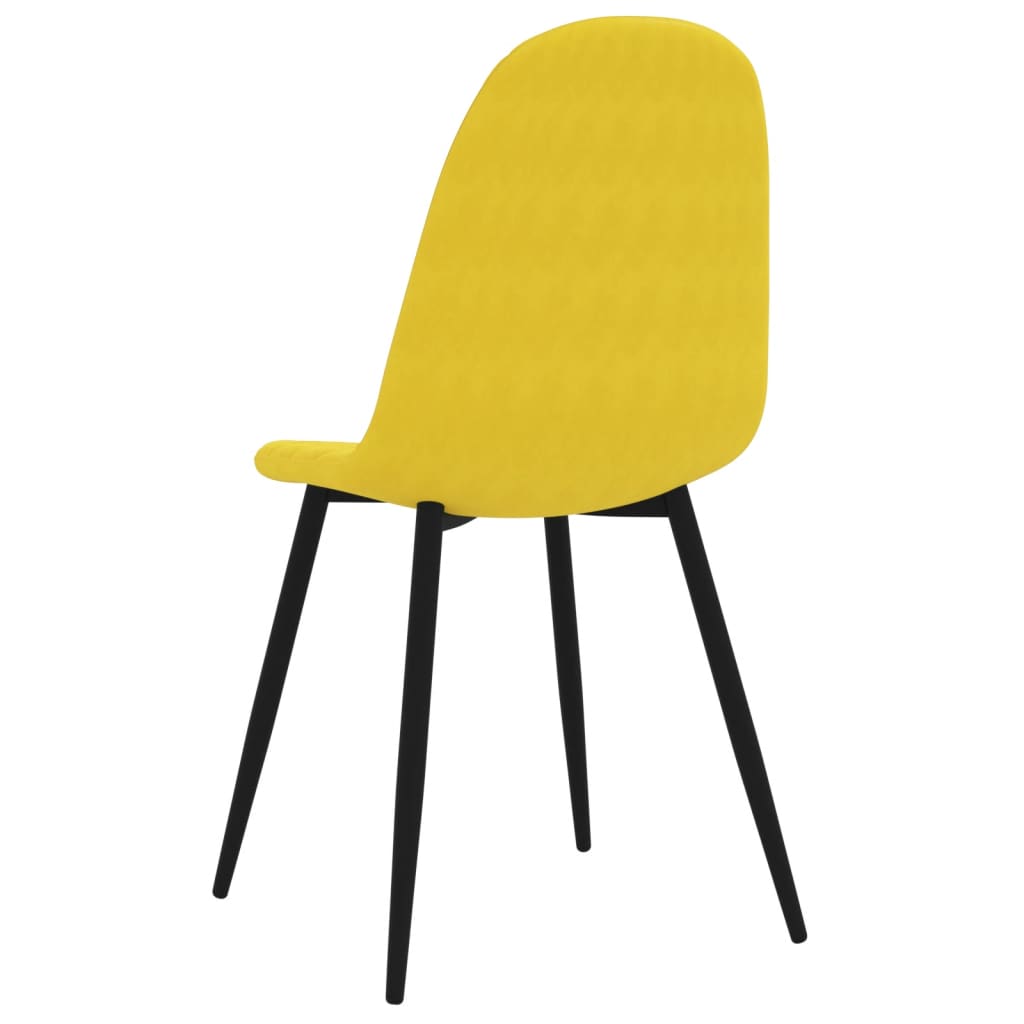 Chaises à manger lot de 6 Jaune moutarde Velours