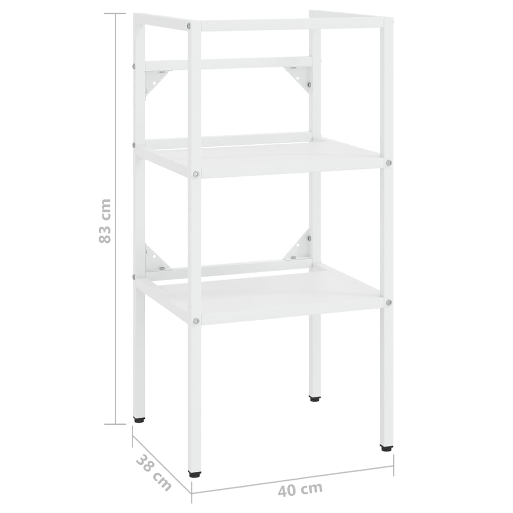 Cadre de lavabo de salle de bain Blanc 40x38x83 cm Fer