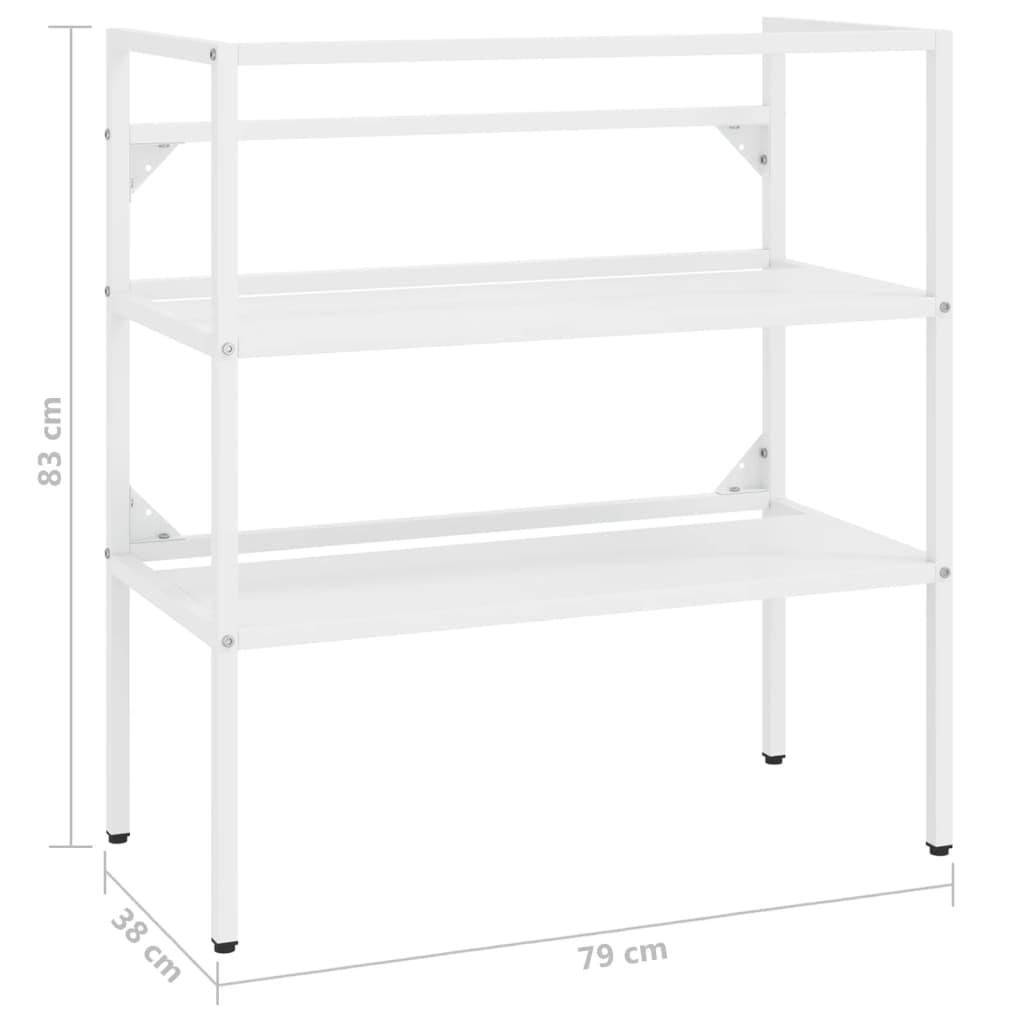 Cadre de lavabo de salle de bain Blanc 79x38x83 cm Fer