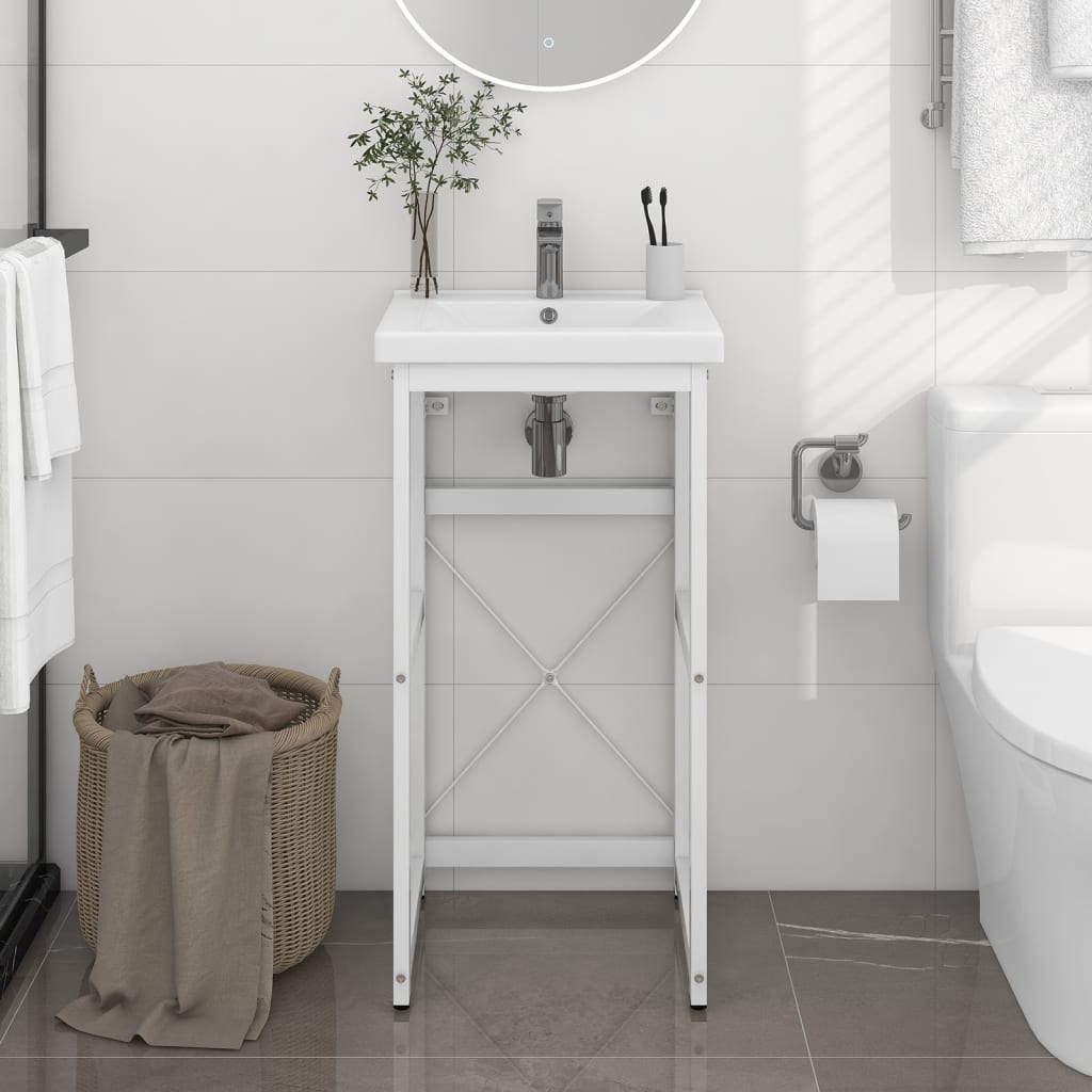 Bathroom sink frame White 40x38x83 cm Iron