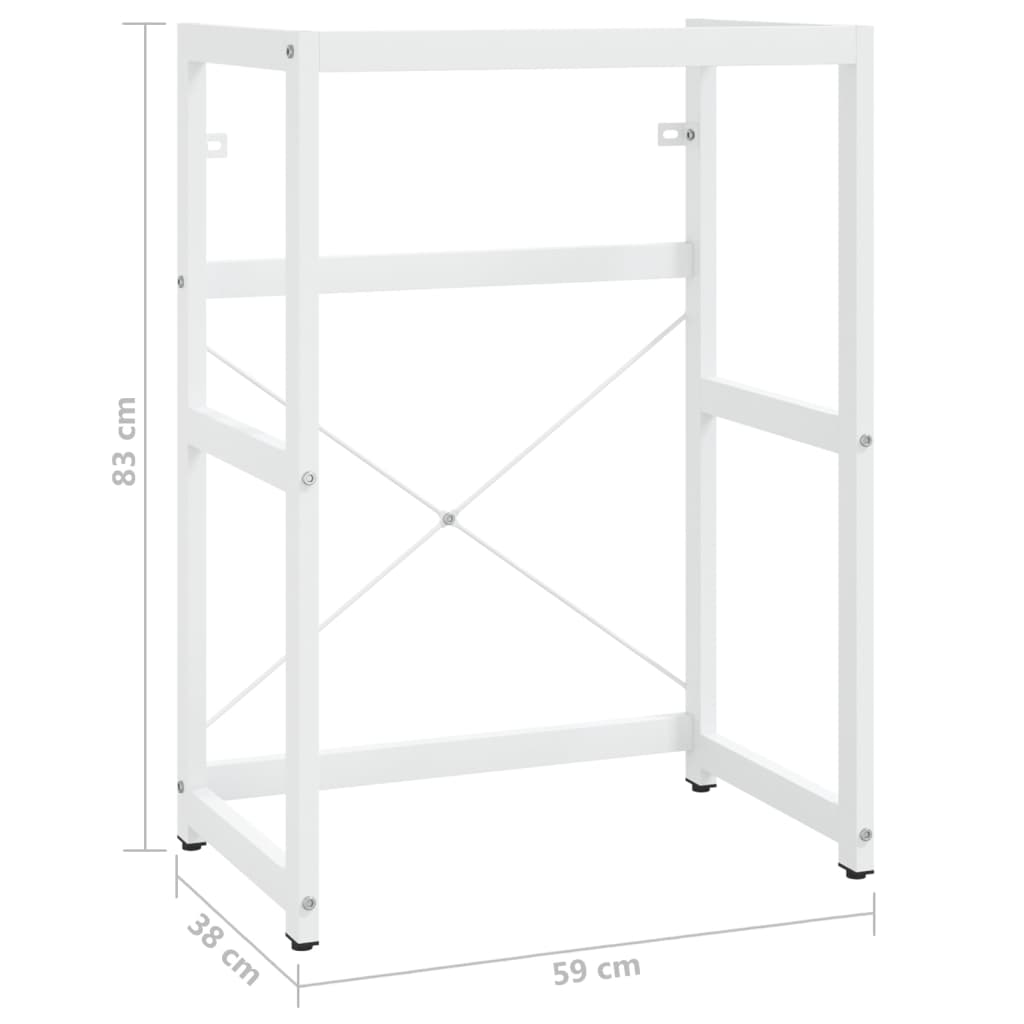 Cadre de lavabo de salle de bain Blanc 59x38x83 cm Fer