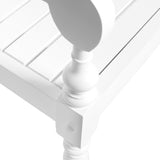 Banc Batavia 123 cm Bois d'acajou massif Blanc