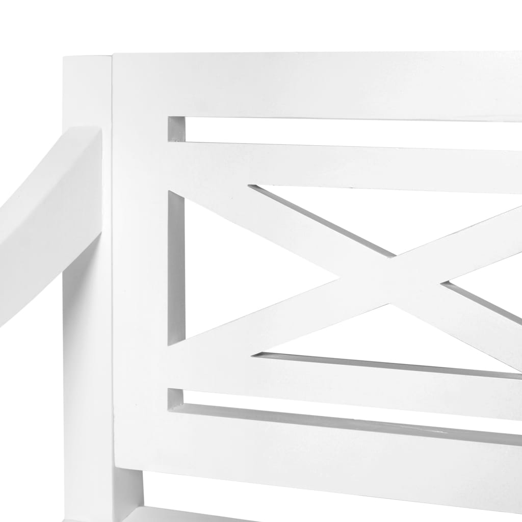 Banc Batavia 123 cm Bois d'acajou massif Blanc