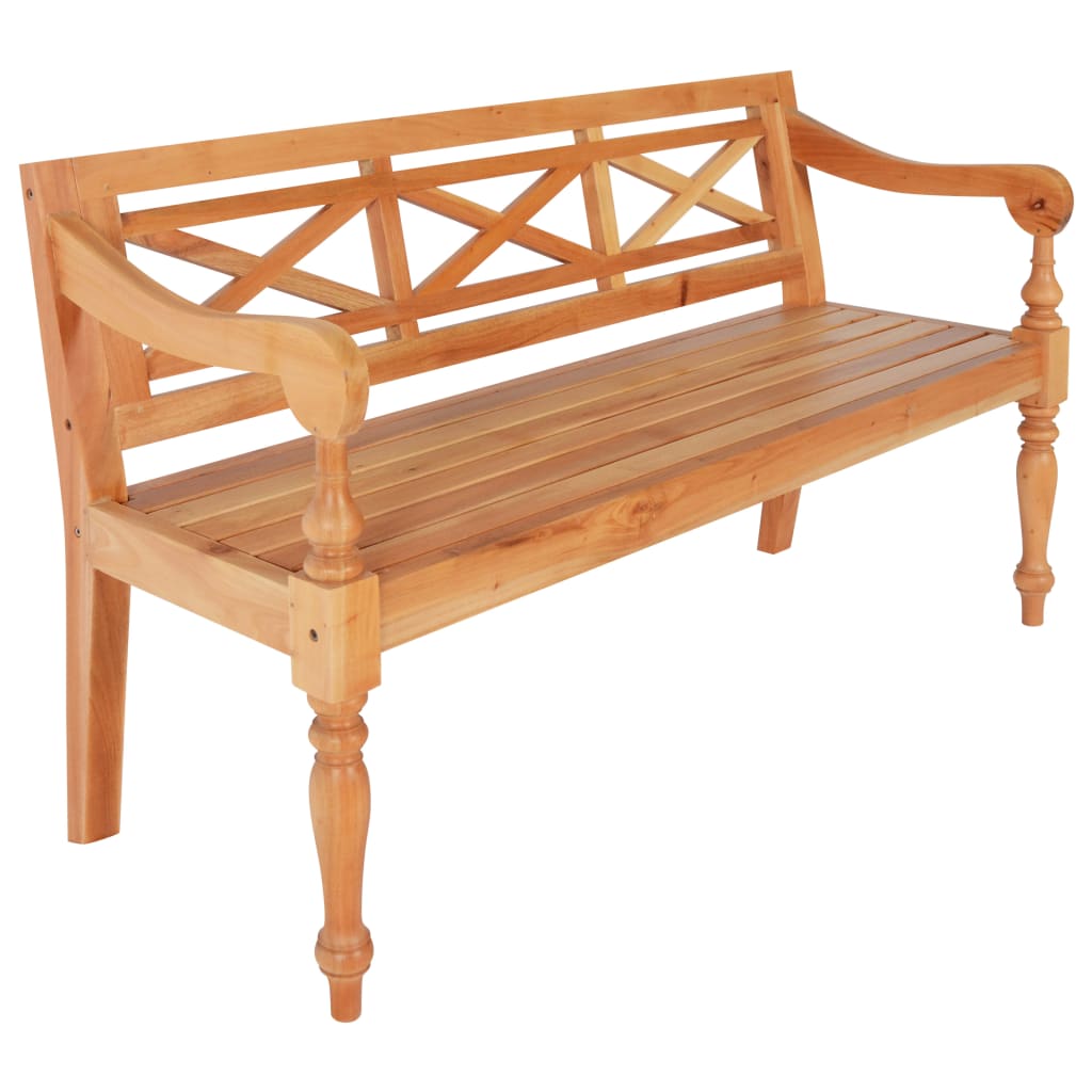 Banc Batavia 123 cm Bois d'acajou massif Marron clair