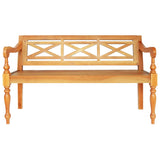 Banc Batavia 123 cm Bois d'acajou massif Marron clair