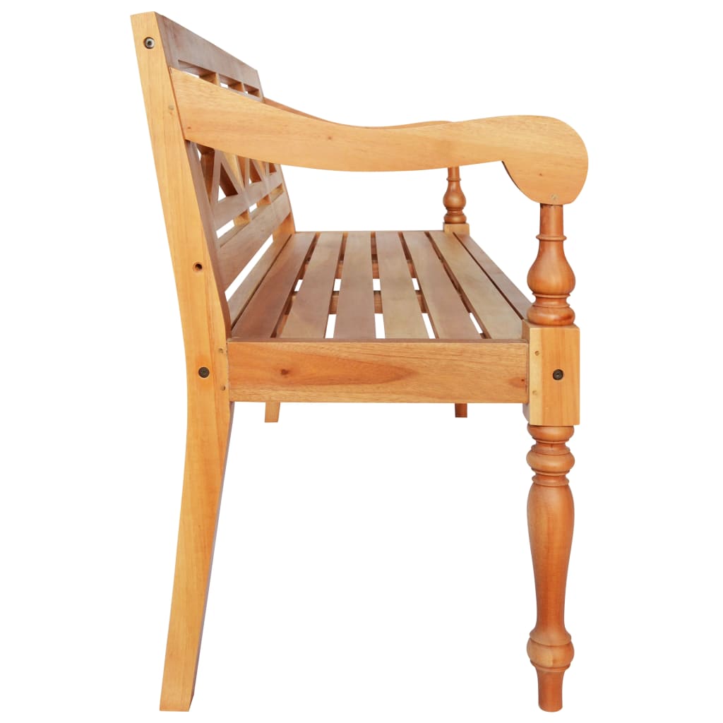 Banc Batavia 123 cm Bois d'acajou massif Marron clair