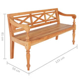 Banc Batavia 123 cm Bois d'acajou massif Marron clair