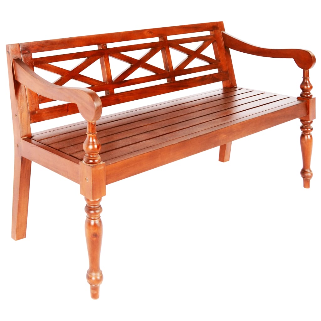 Banc Batavia 123 cm Bois d'acajou massif Marron foncé