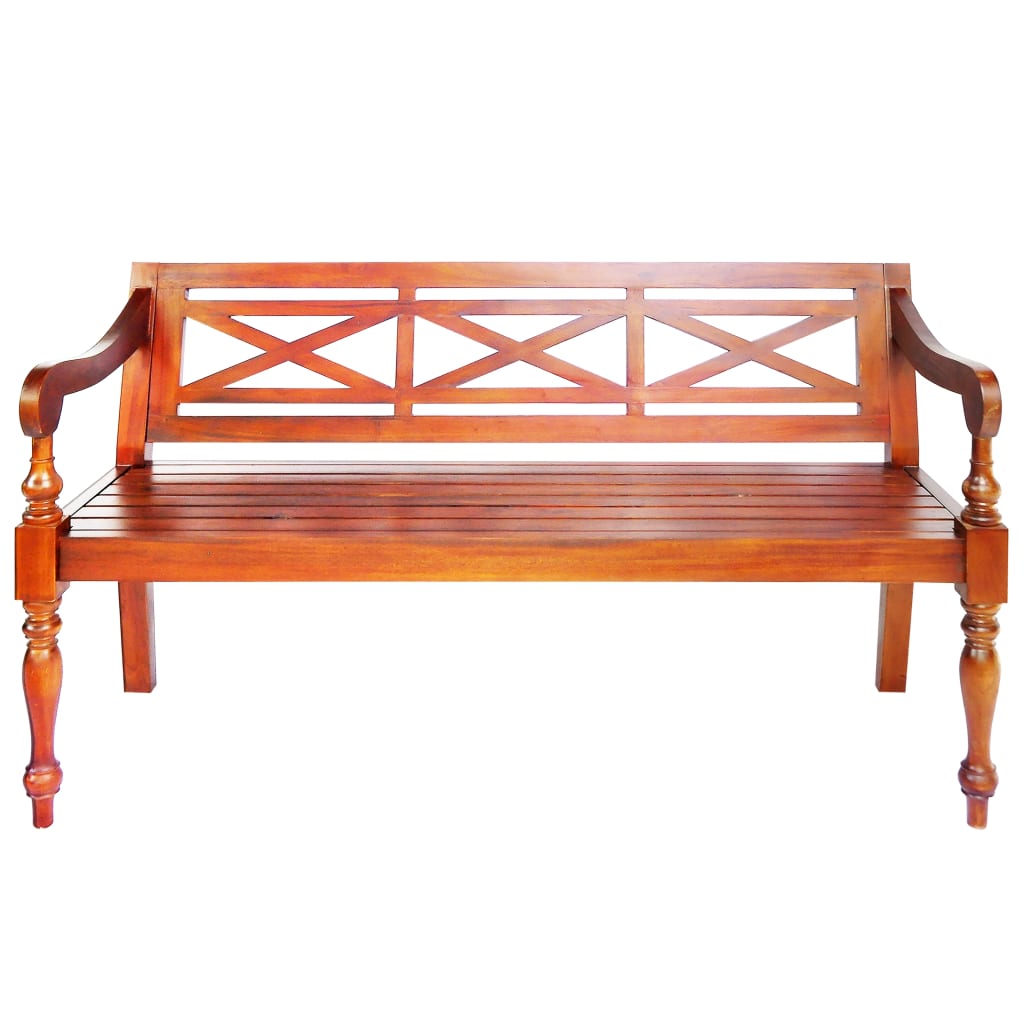 Banc Batavia 123 cm Bois d'acajou massif Marron foncé