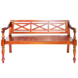 Banc Batavia 123 cm Bois d'acajou massif Marron foncé