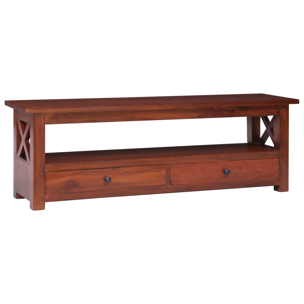 Meuble TV Marron 115x30x40 cm Bois d'acajou massif