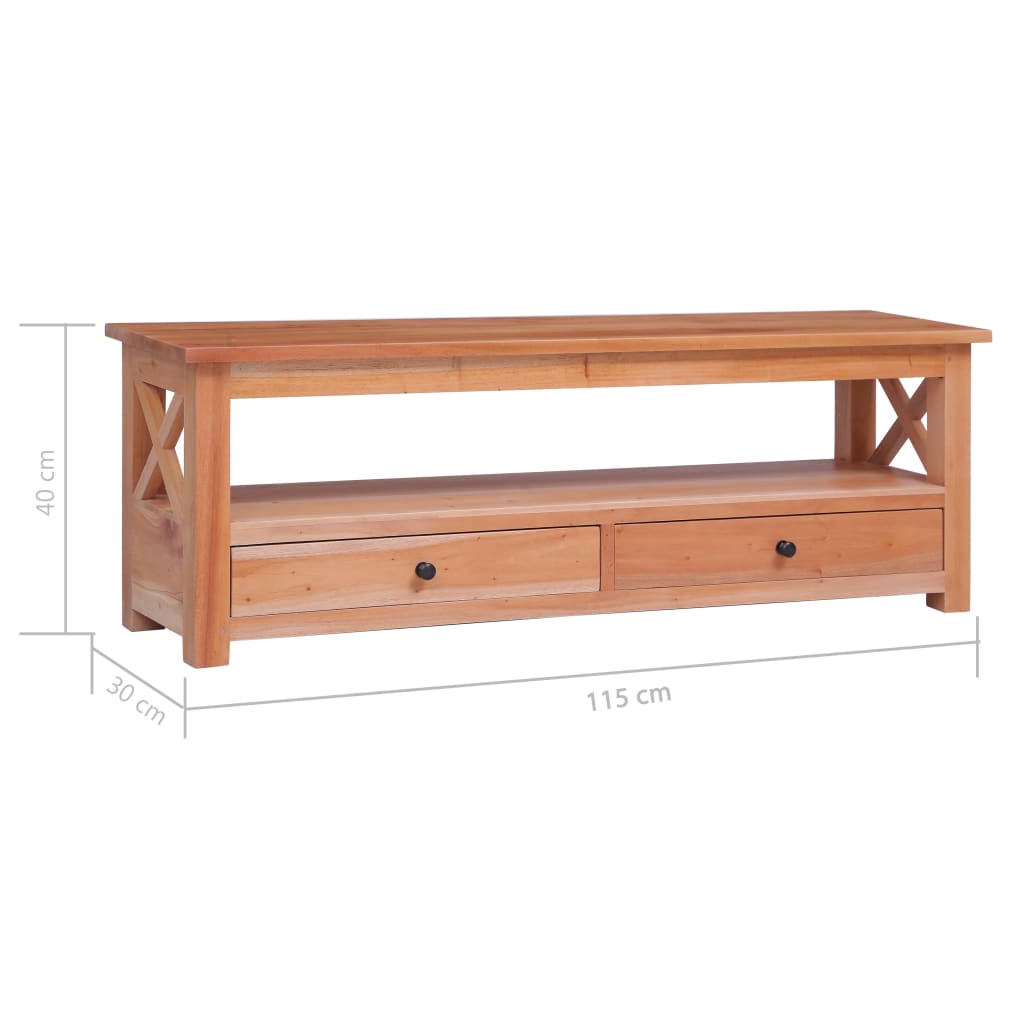 Meuble TV 115x30x40 cm Bois d'acajou massif