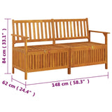 Banc de rangement 148 cm Bois d'acacia solide