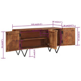 Buffet 110x35x56 cm Bois de manguier solide