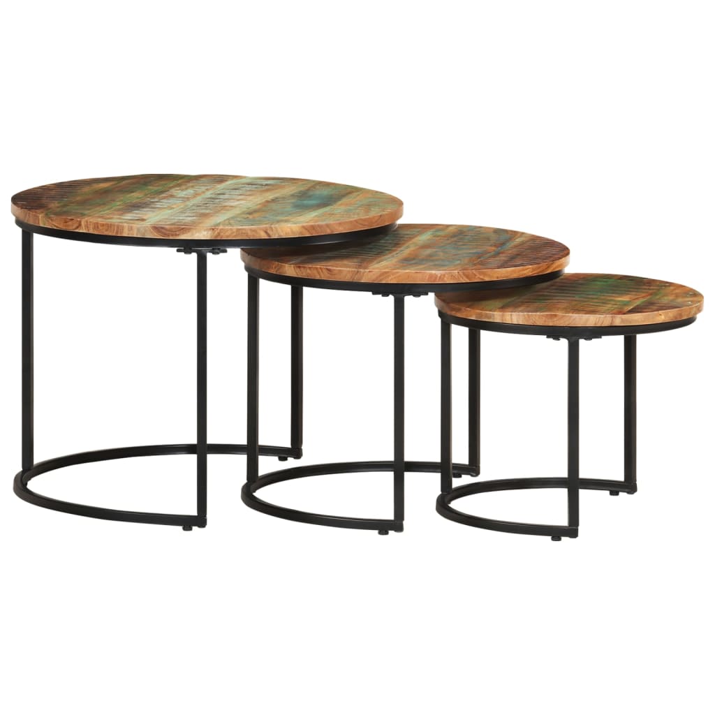 Nesting tables 3 pcs Solid reclaimed wood