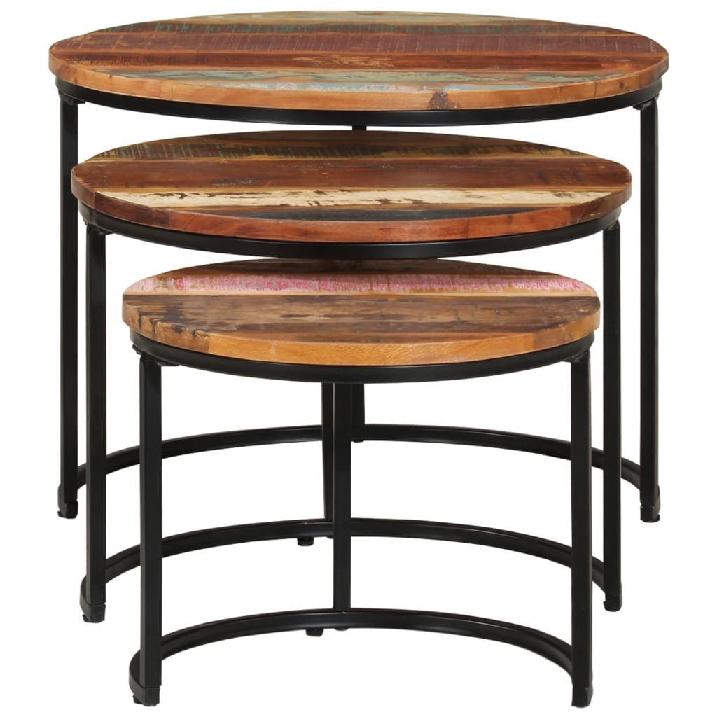 Nesting tables 3 pcs Solid reclaimed wood