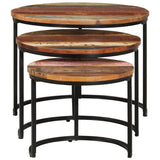 Nesting tables 3 pcs Solid reclaimed wood