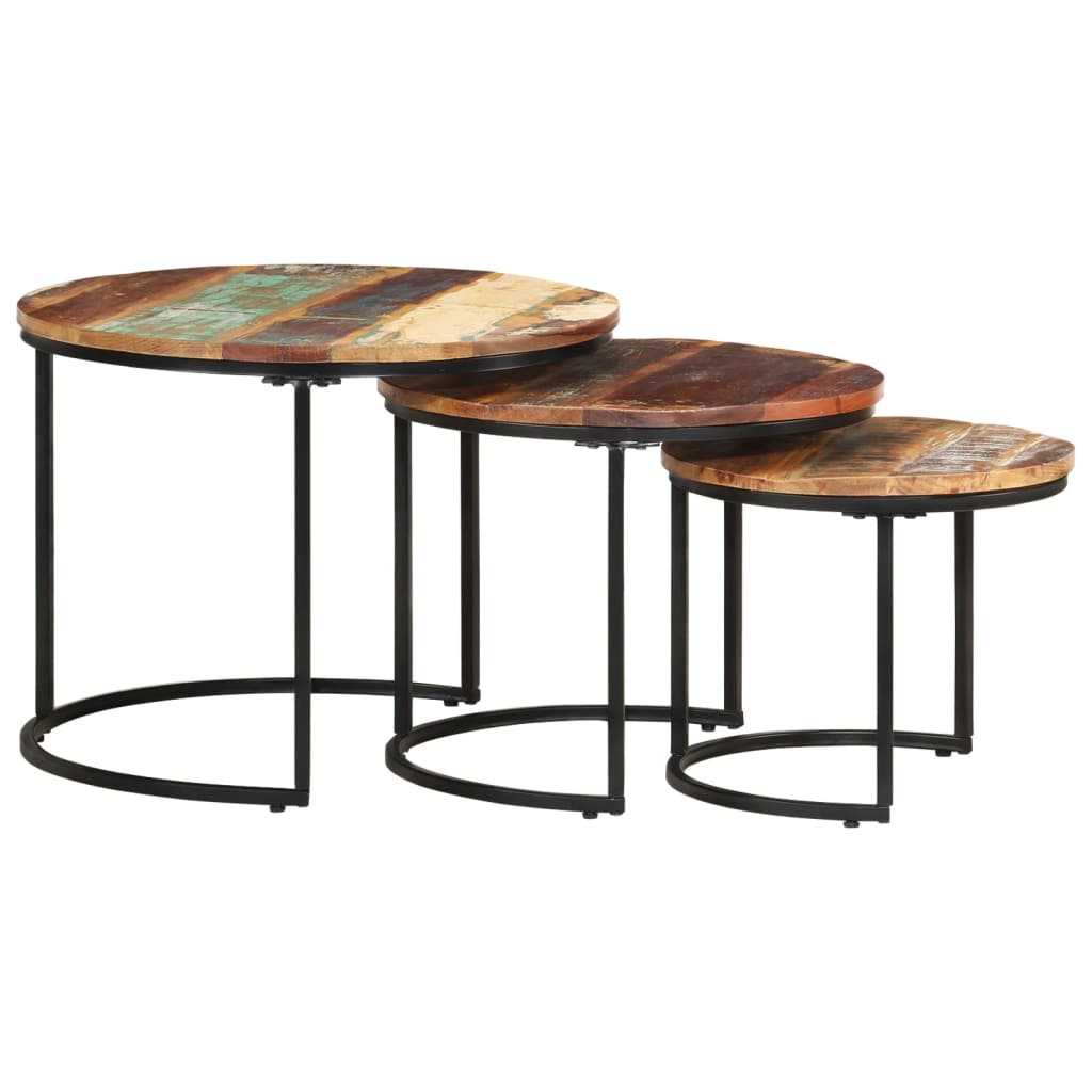 Nesting tables 3 pcs Solid reclaimed wood