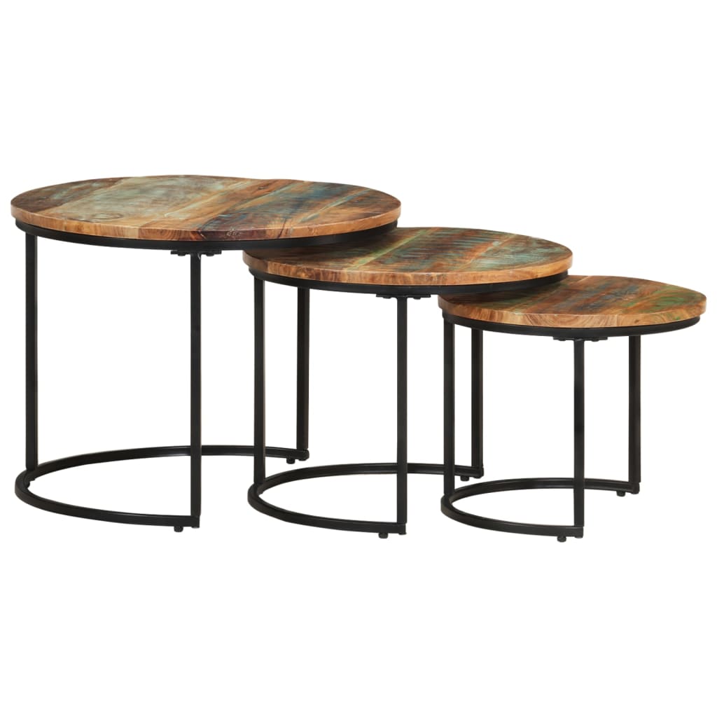 Tables gigognes 3 pcs Bois de récupération massif