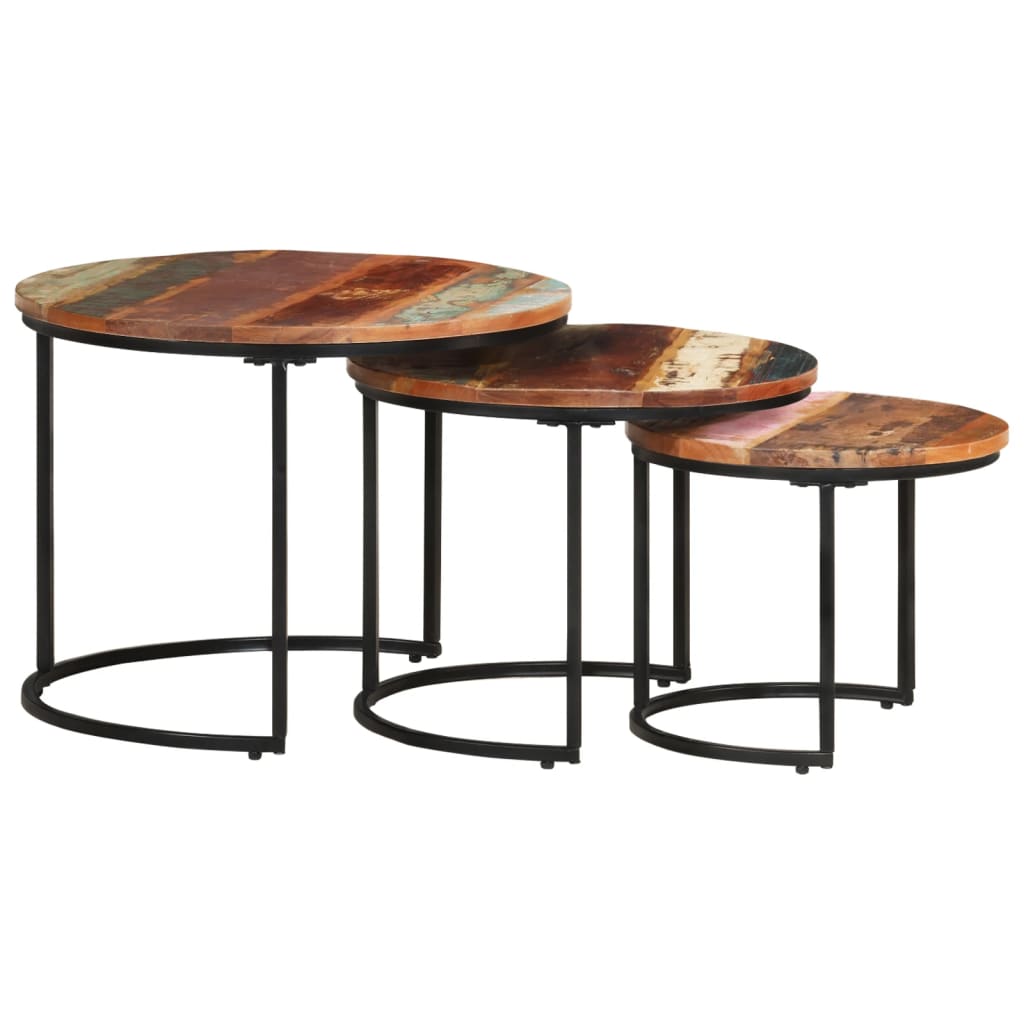 Nesting tables 3 pcs Solid reclaimed wood