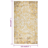 Tapis à tissage plat d'extérieur 115x170 cm Jaune