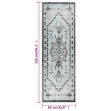 Tapis à tissage plat d'extérieur 80x250 cm Vert et gris