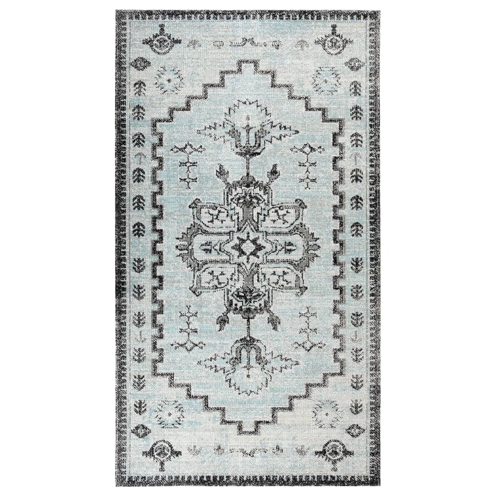 Tapis à tissage plat d'extérieur 115x170 cm Vert et gris