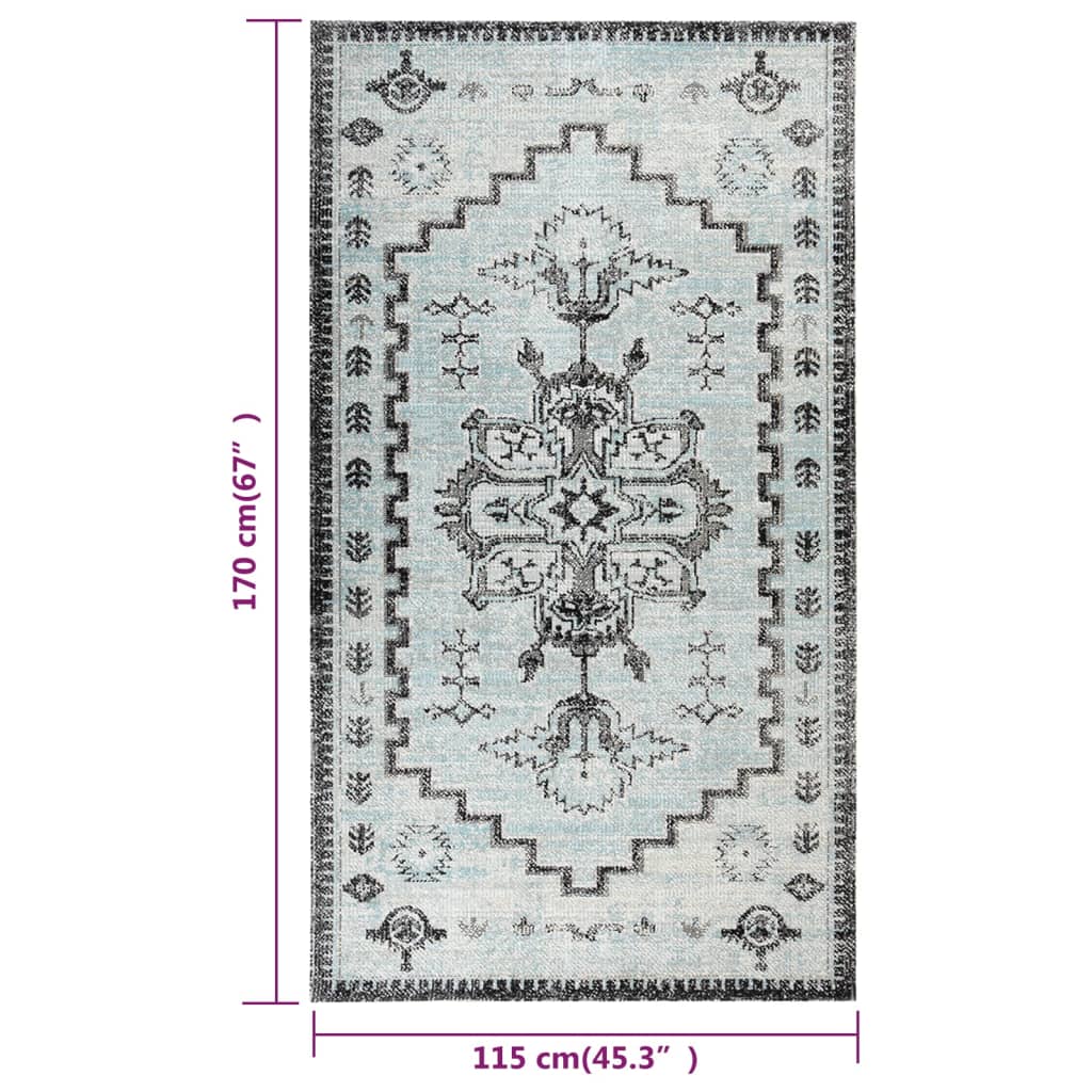 Tapis à tissage plat d'extérieur 115x170 cm Vert et gris