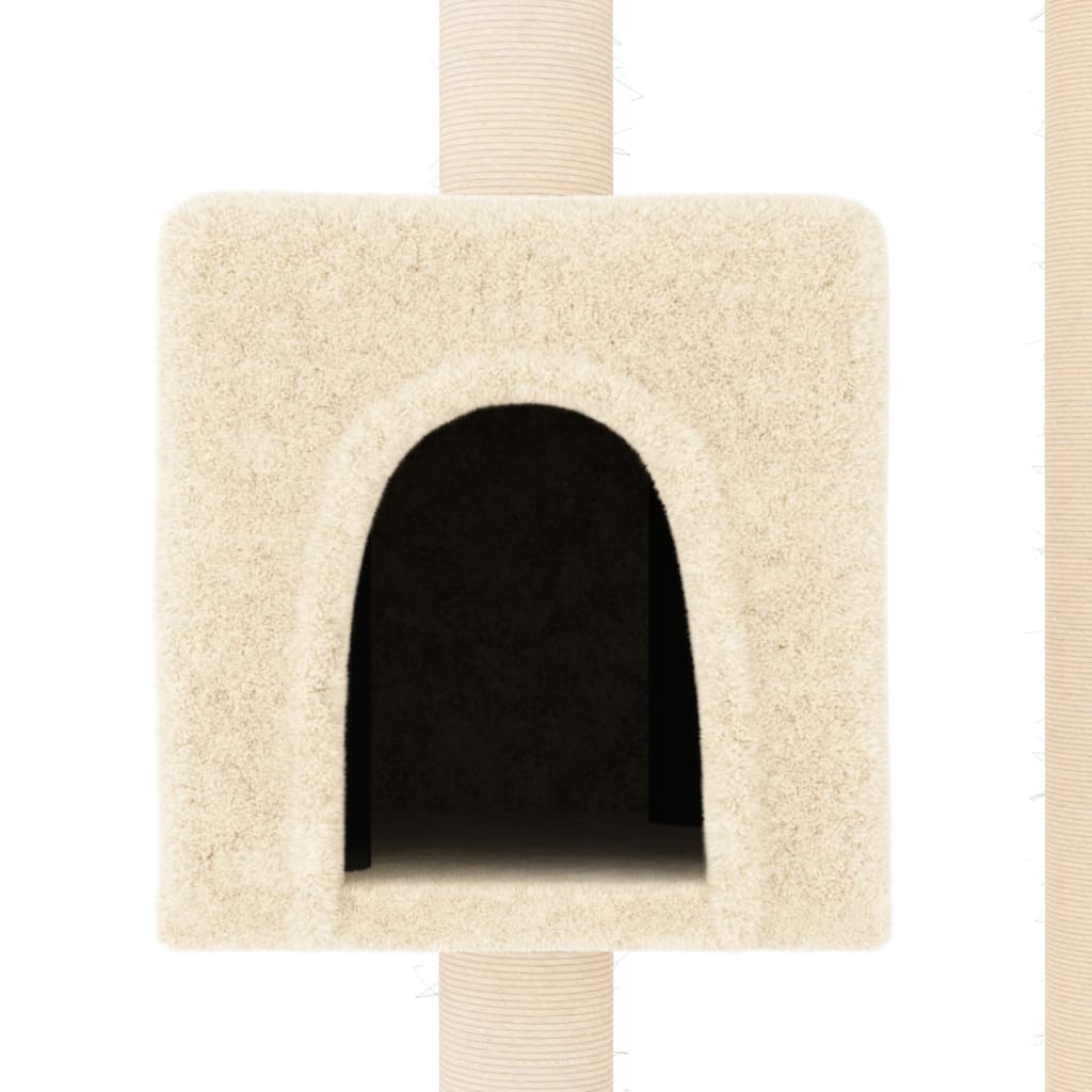 Arbre à chat avec griffoirs en sisal Crème 104 cm