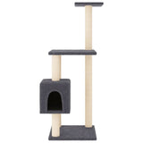 Arbre à chat avec griffoirs en sisal gris foncé 104 cm