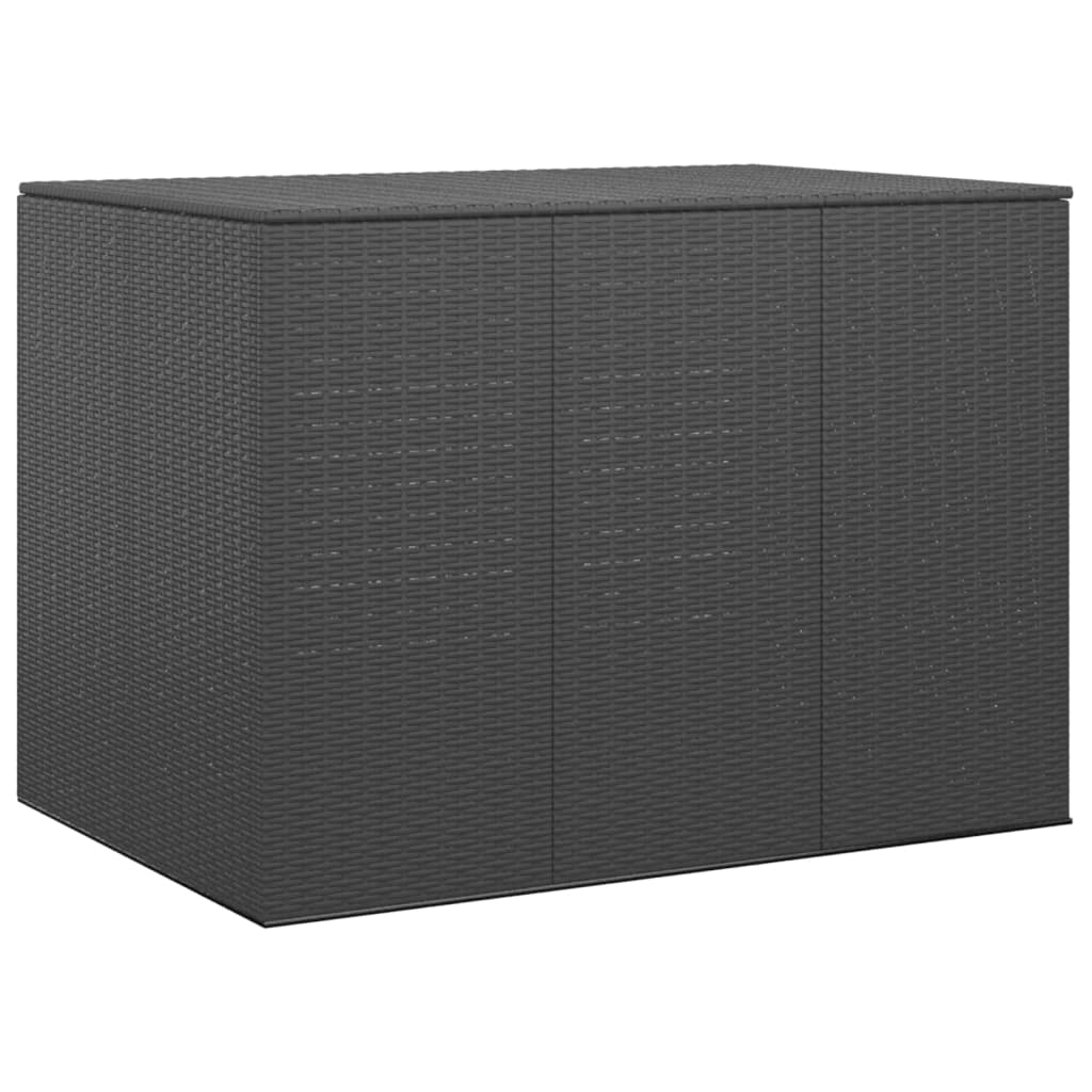 Gartenkissenbox aus gewebtem Harz, 145 x 100 x 103 cm, Schwarz