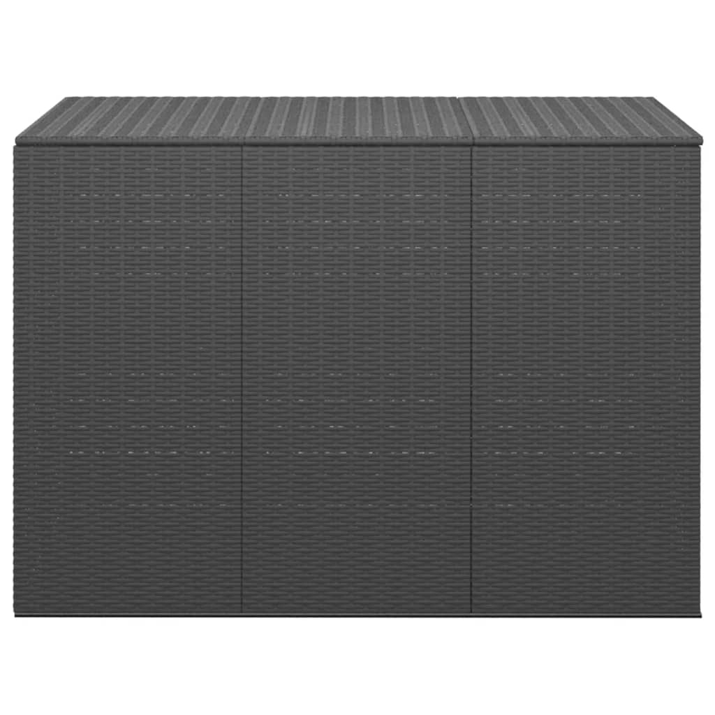 Gartenkissenbox aus gewebtem Harz, 145 x 100 x 103 cm, Schwarz