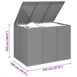 Gartenkissenbox aus gewebtem Harz, 145 x 100 x 103 cm, Schwarz