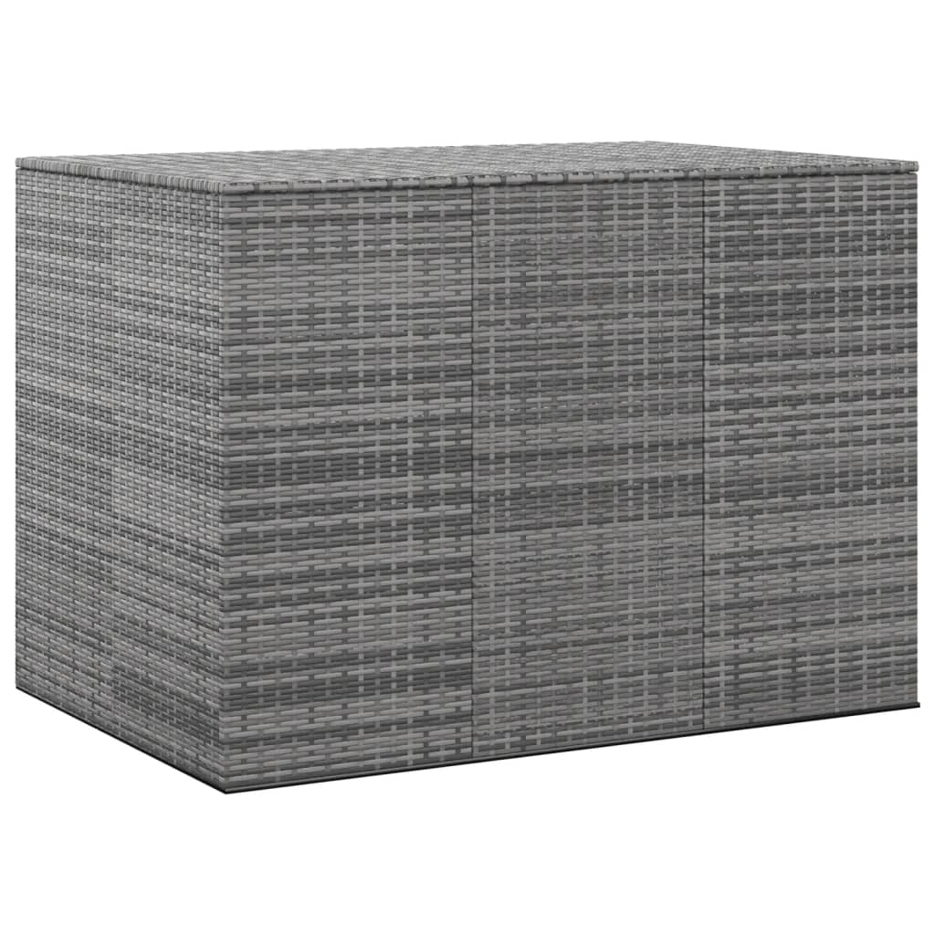 Gartenkissenbox aus gewebtem Harz, 145 x 100 x 103 cm, Grau