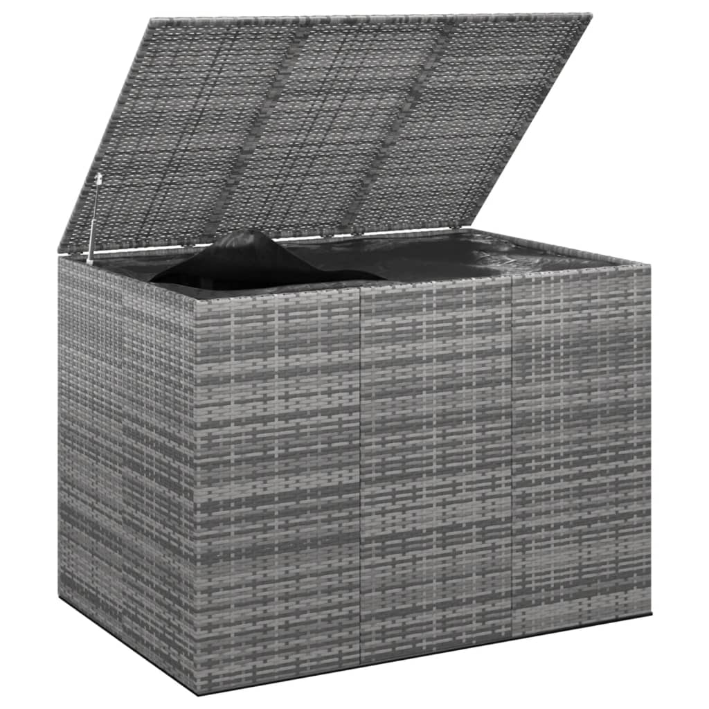 Gartenkissenbox aus gewebtem Harz, 145 x 100 x 103 cm, Grau