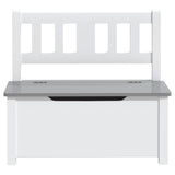 Banc de rangement pour enfants Blanc et gris 60x30x55 cm MDF