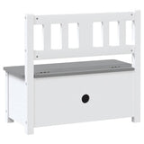 Banc de rangement pour enfants Blanc et gris 60x30x55 cm MDF