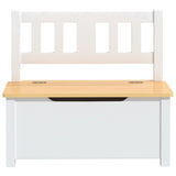 Banc de rangement pour enfants Blanc et beige 60x30x55 cm MDF