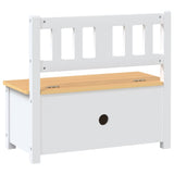 Banc de rangement pour enfants Blanc et beige 60x30x55 cm MDF