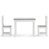 Ensemble de table et chaises enfants 3 pcs Blanc et gris MDF