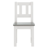 Ensemble de table et chaises enfants 3 pcs Blanc et gris MDF