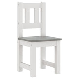 Ensemble de table et chaises enfants 4 pcs Blanc et gris MDF